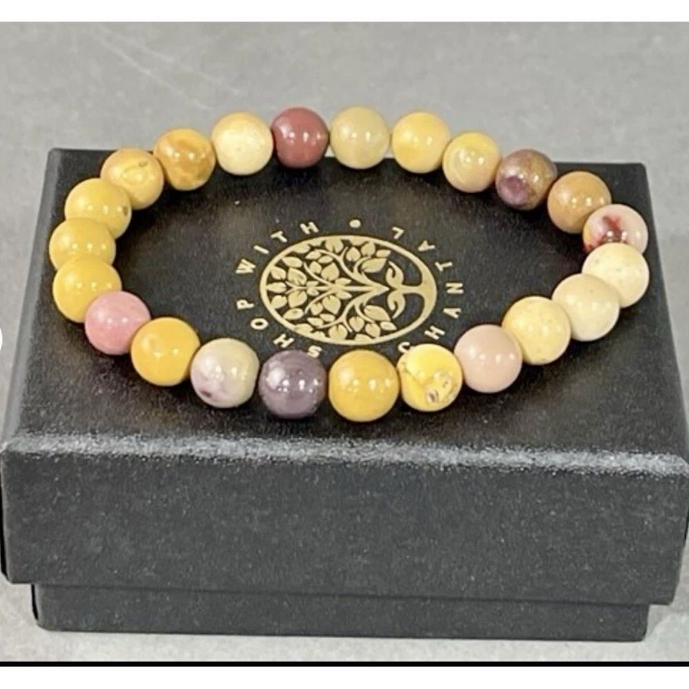 Natural Stone Beaded Bracelet  Mookaite JasperBead Bracelets - Picture 3 of 3